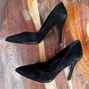 Charles Black Suede Women's Heels, Sz. 7.5